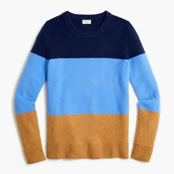 J. Crew Factory Sweaters - J Crew Factory Navy Peri Acorn Combo Crewneck Sweater in Extra-Soft Yarn